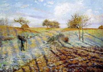  1873 Oil Painting - hoarfrost 1873 Camille Pissarro